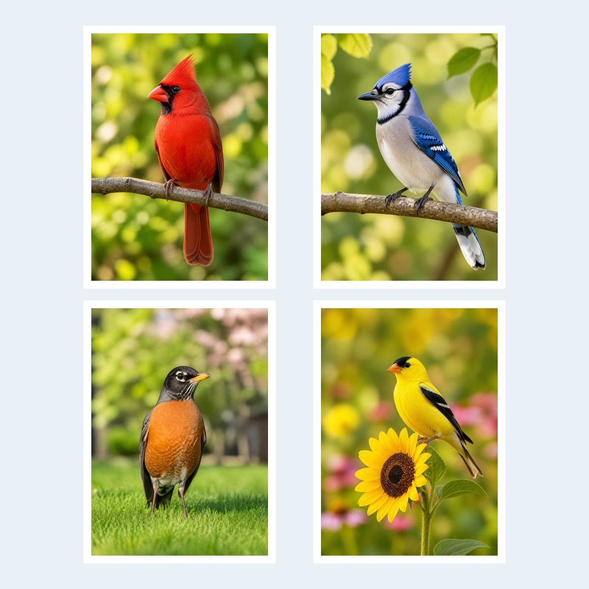 Backyard Birds pre-filled PhotoMatchFun matching cards