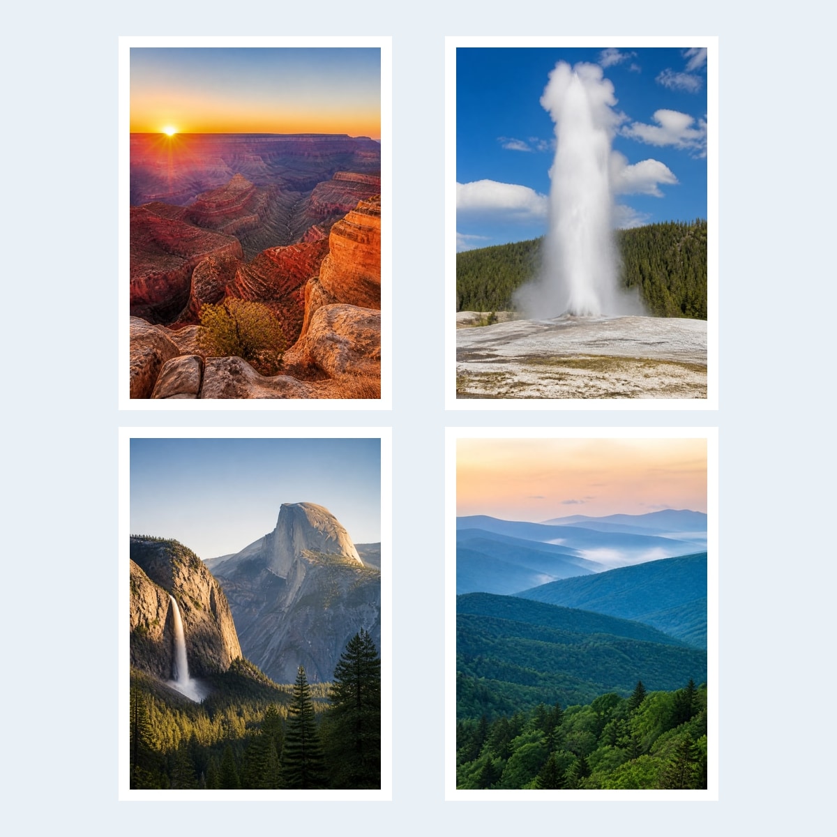 Scenic America pre-filled PhotoMatchFun matching cards