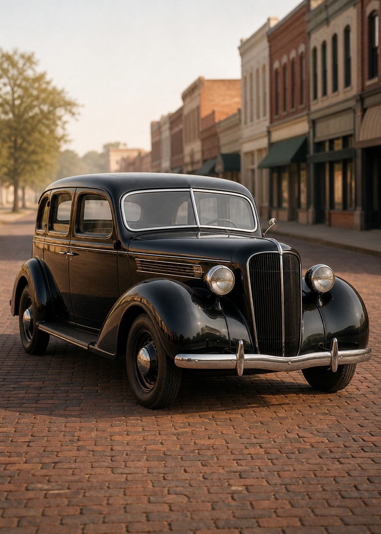 Black 1930s sedan