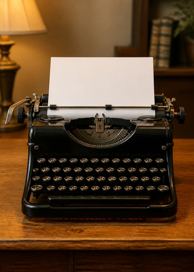 Black manual typewriter