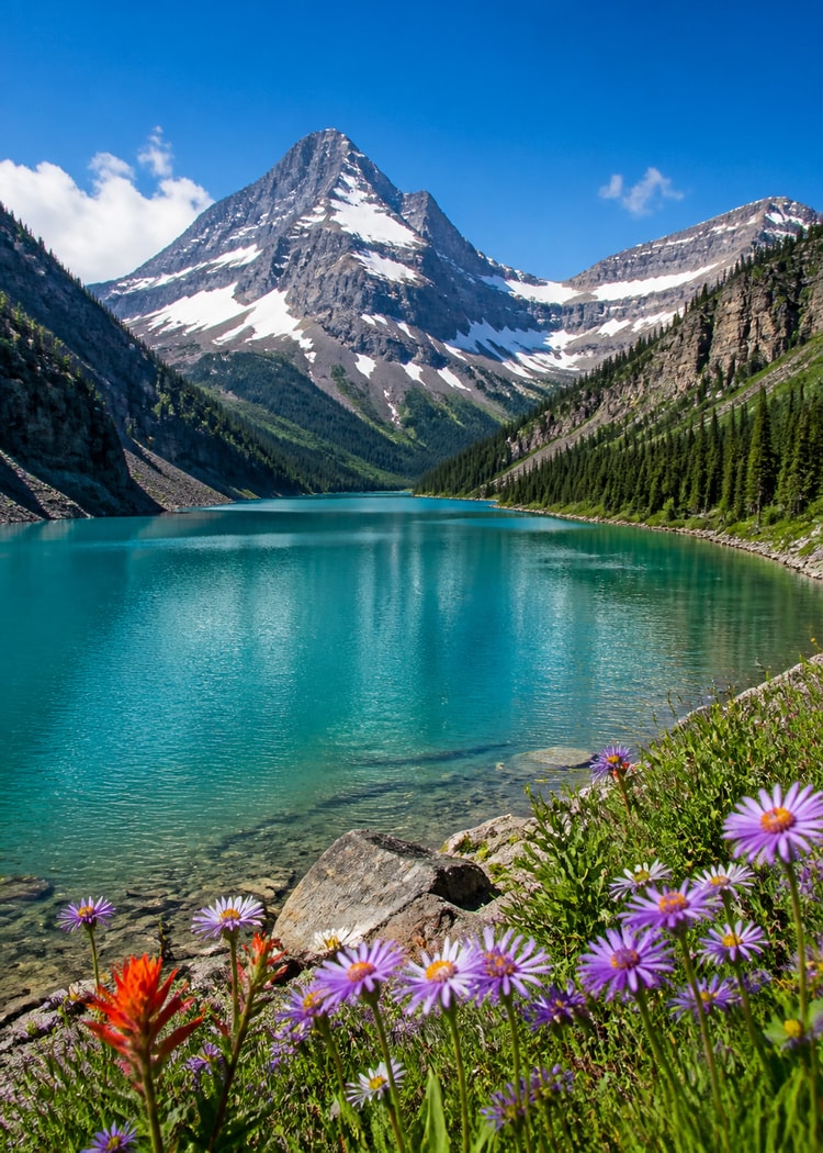 Glacier mountain lake