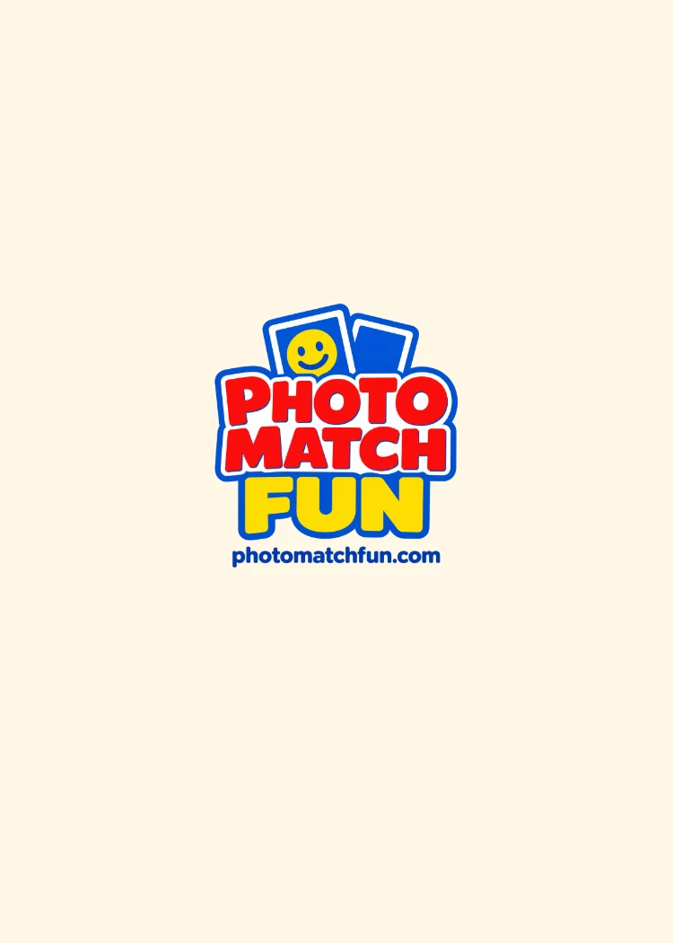 Tan PhotoMatchFun card back with the official logo